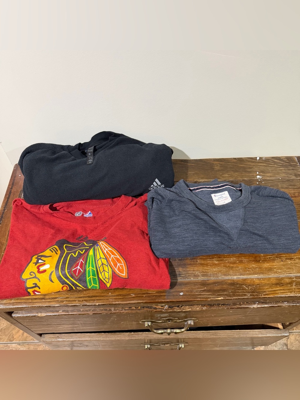 T-Shirts Adidas Majestic Champion Graphic Print Long Sleeve Men’s Sz XL Lot Of 3